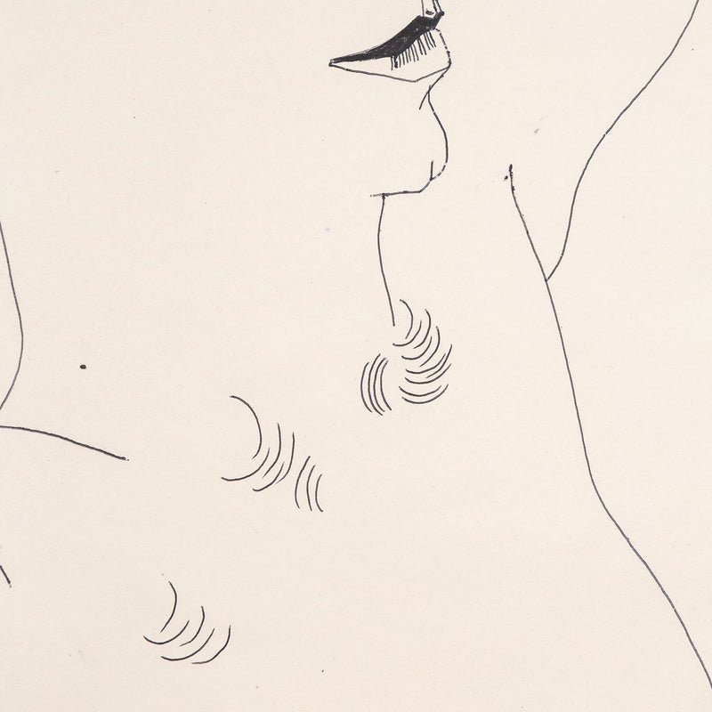 Andy Warhol original artwork for sale, Portrait of a Man (George), Black ballpoint pen on manila paper, Drawing, 1956, Caviar20, American Pop Art