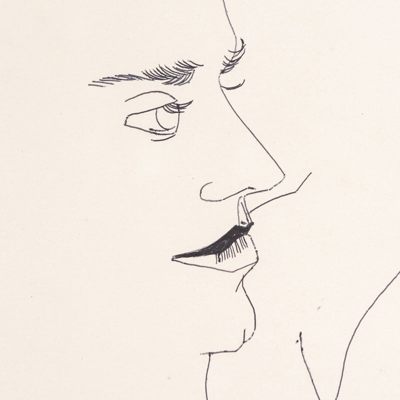 Andy Warhol original artwork for sale, Portrait of a Man (George), Black ballpoint pen on manila paper, Drawing, 1956, Caviar20, American Pop Art