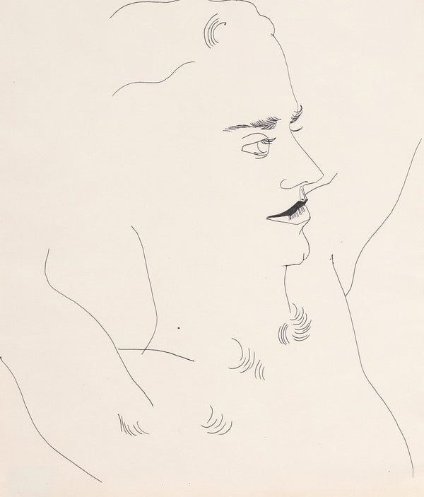 Andy Warhol original artwork for sale, Portrait of a Man (George), Black ballpoint pen on manila paper, Drawing, 1956, Caviar20, American Pop Art