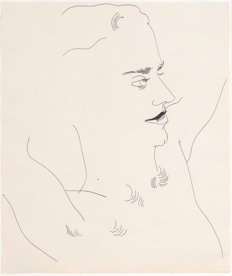Andy Warhol original artwork for sale, Portrait of a Man (George), Black ballpoint pen on manila paper, Drawing, 1956, Caviar20, American Pop Art