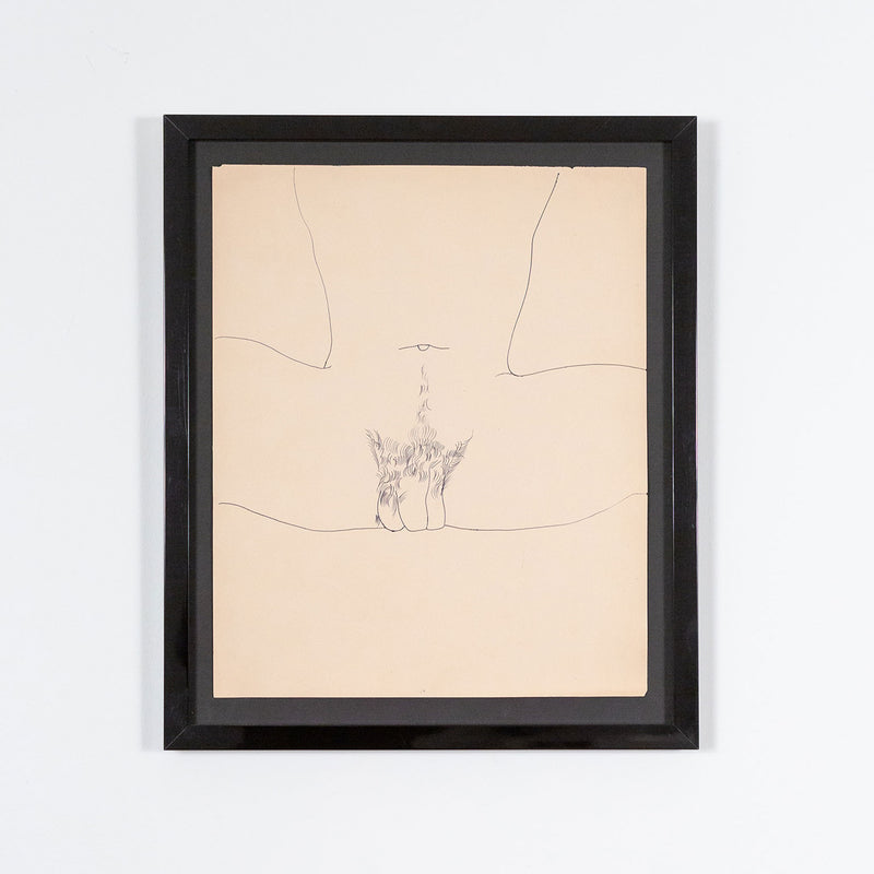 Andy Warhol original artwork for sale, Spread, Black ballpoint pen on manila paper, 1955, Caviar20