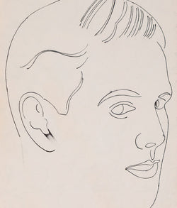 Andy Warhol original artwork for sale, Drawing of a Boy/Butterflies, Ink on Paper, 1955, Caviar20