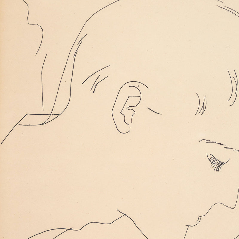 Original early Andy Warhol artwork available to buy, Mountain Boy, Black ballpoint pen on manila paper, Drawing, 1955, Caviar20, American Pop Art