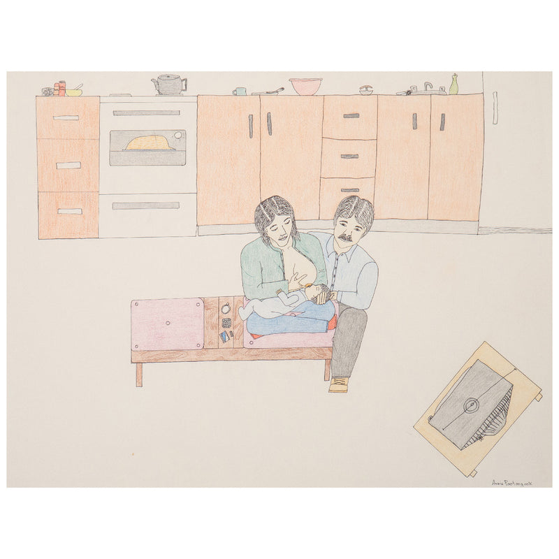 Annie Pootoogook, Mother Breastfeeding, Drawing, 1994.