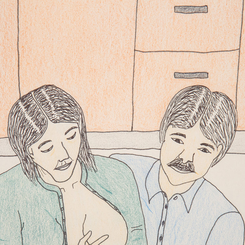 Annie Pootoogook, Mother Breastfeeding, Drawing, 1994.