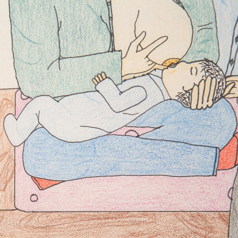 Annie Pootoogook, Mother Breastfeeding, Drawing, 1994.