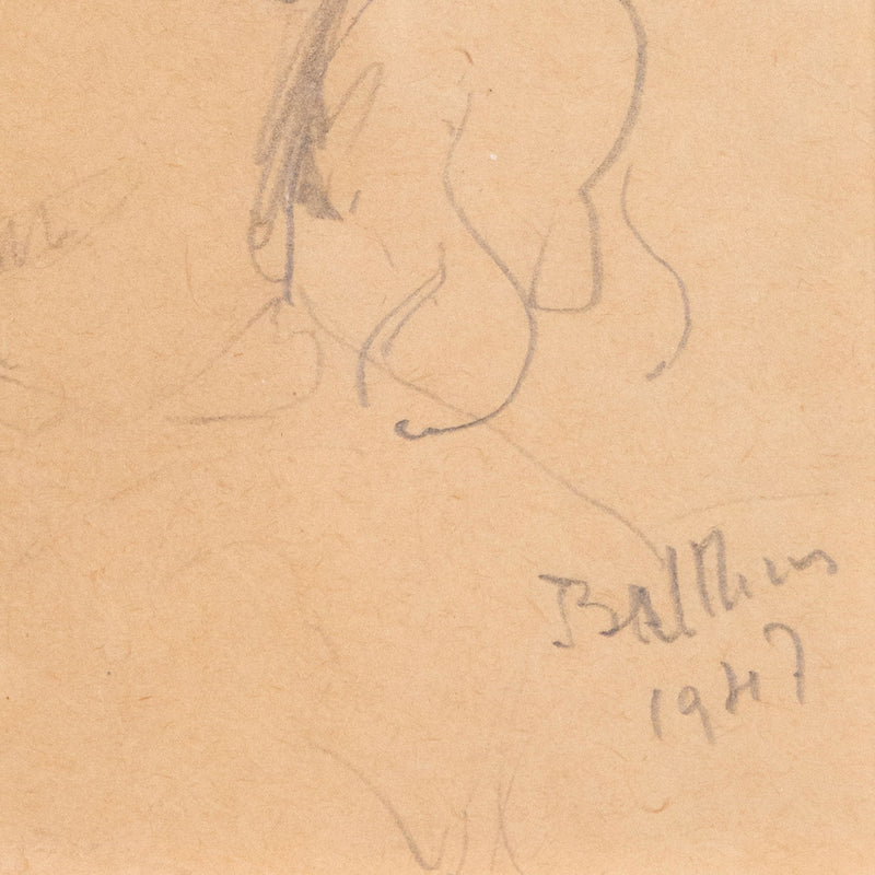 Balthus, Portrait De Laurence Reverdin, Pencil on paper, 1947, Caviar20