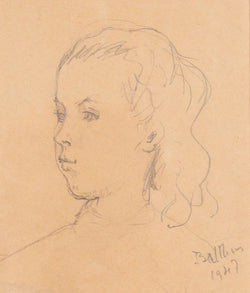 Balthus, Portrait De Laurence Reverdin, Pencil on paper, 1947, Caviar20