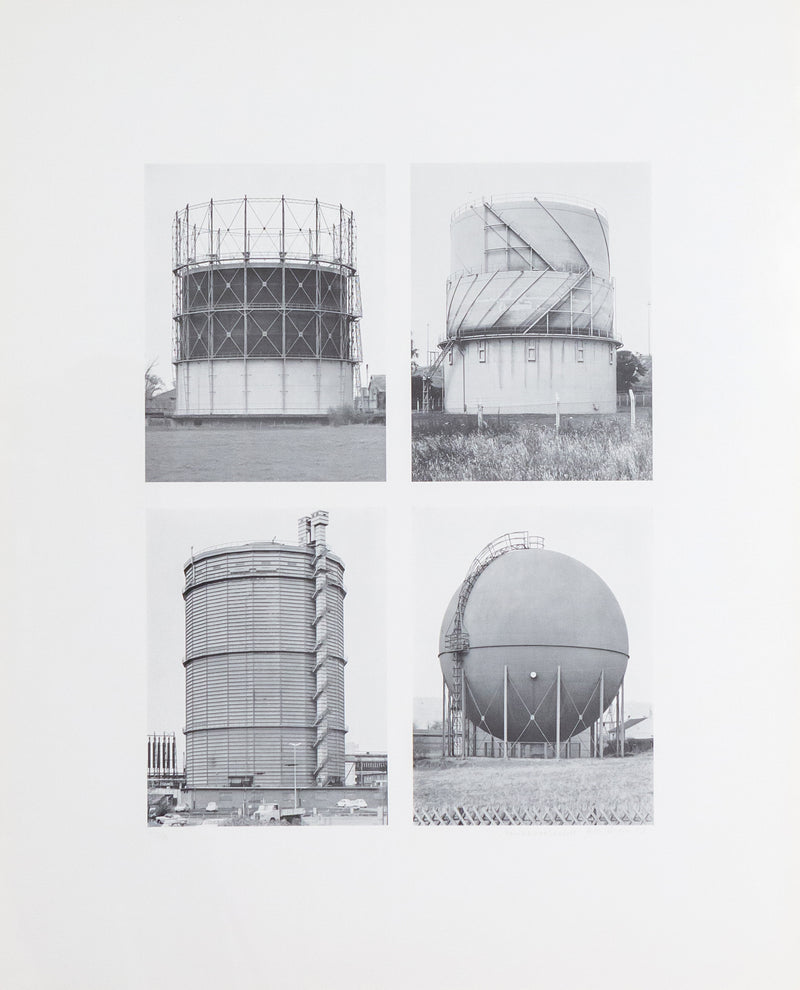 Bernd & Hilla Becher, Vier Gasometer, Offset lithograph, 1973