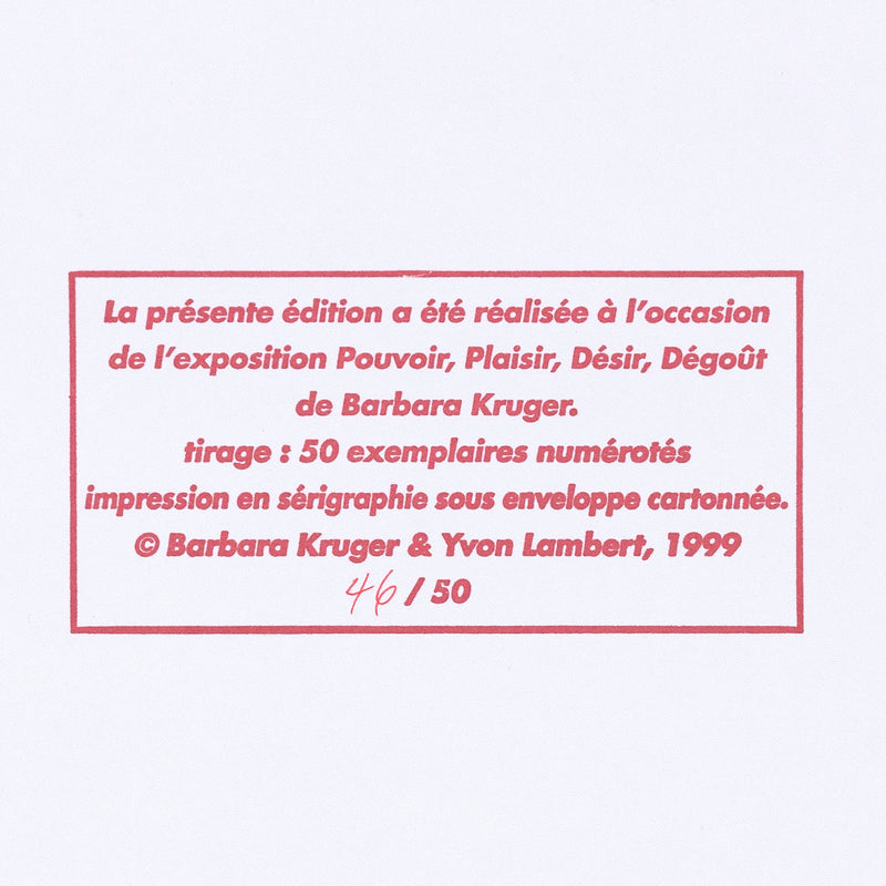 Caviar20 Barbara Kruger Don't Make Me Angry, 1999, Caviar20 multiples art