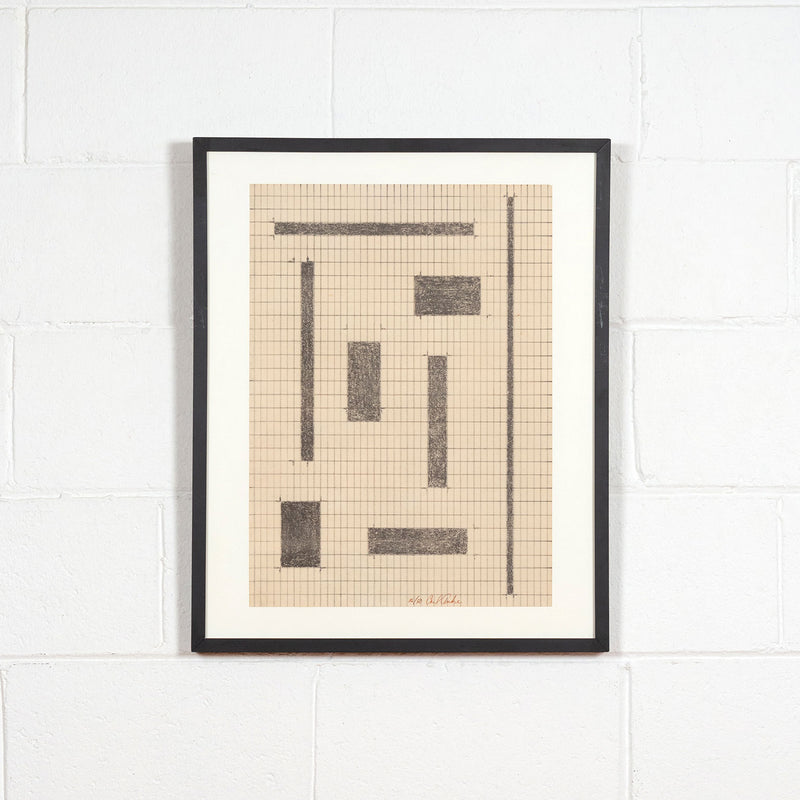 Carl Andre, Equivalents, Lithography, 1968, Caviar 20, shown framed and hung white brick wall