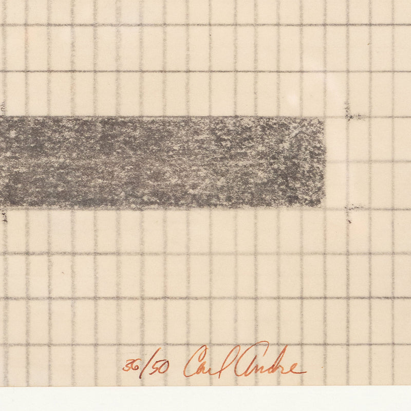 Carl Andre, Equivalents, Lithography, 1968, Caviar 20, closeup showing artist signature