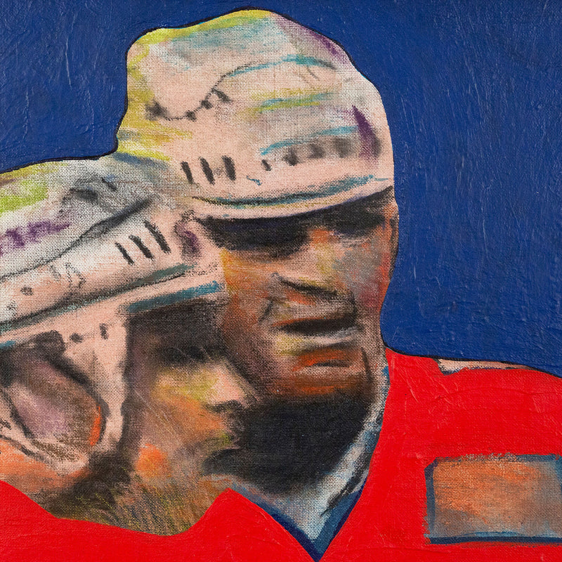 Charles Pachter, Hockey Knights, painting, 1986 Caviar20, close-up