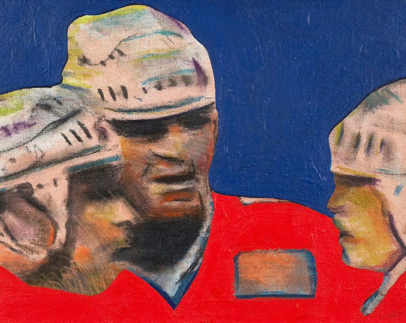 Charles Pachter, Hockey Knights, painting, 1986 Caviar20, close-up
