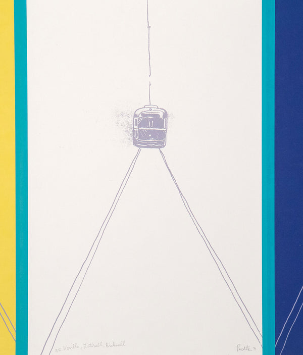 1971 lithograph by Canadian artist Charles Pachter. Pop art featuring Toronto TTC streetcar.