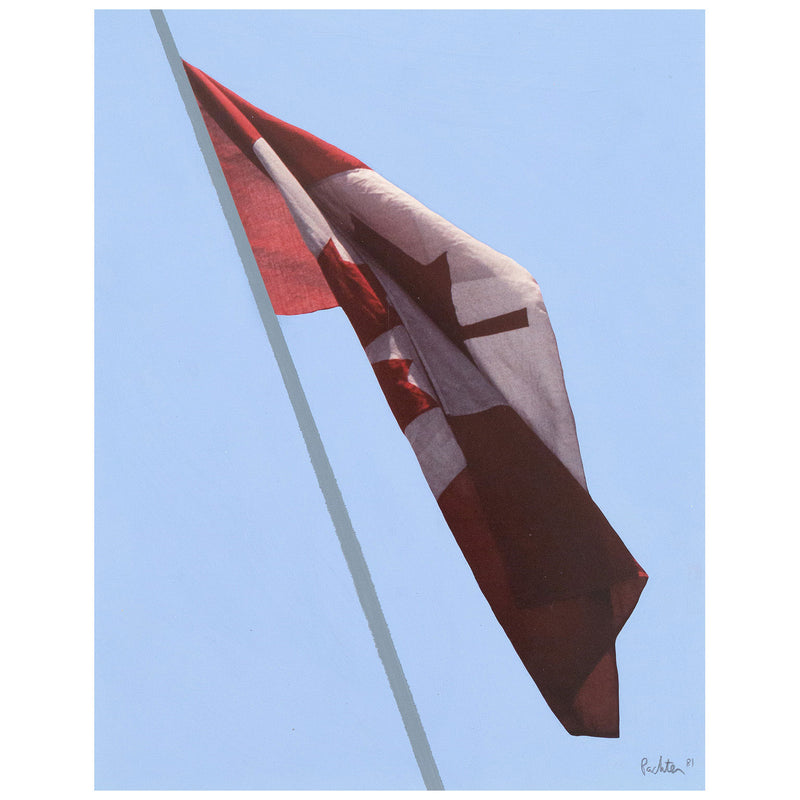 Charles Pachter, Painted Flag: Preparatory #2b,  Canada, 1981   Acrylic on Kodak color photo paper  11.5"H 9"W (work)  18.5"H 16"W (framed)   Very good condition.