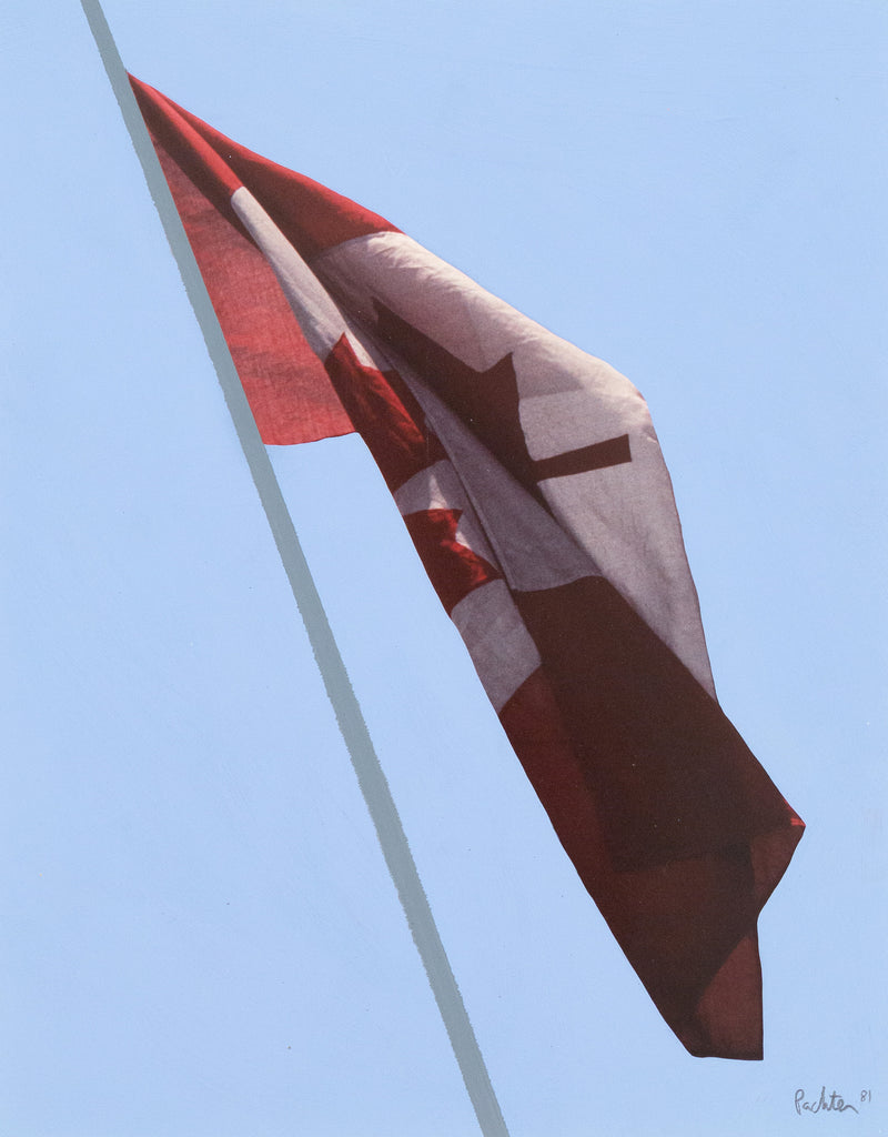 Charles Pachter, Painted Flag: Preparatory #2b,  Canada, 1981   Acrylic on Kodak color photo paper  11.5"H 9"W (work)  18.5"H 16"W (framed)   Very good condition.