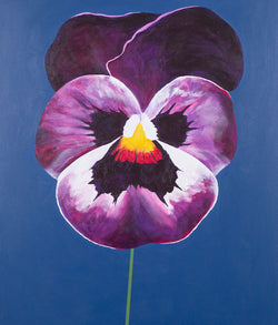 CHARLES PACHTER "PURPLE PANSY" ACRYLIC ON CANVAS, 2021