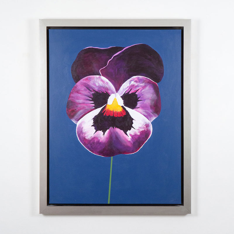 CHARLES PACHTER "PURPLE PANSY" ACRYLIC ON CANVAS, 2021