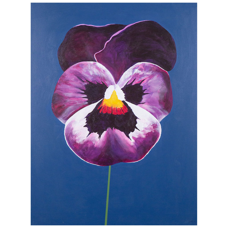 CHARLES PACHTER "PURPLE PANSY" ACRYLIC ON CANVAS, 2021