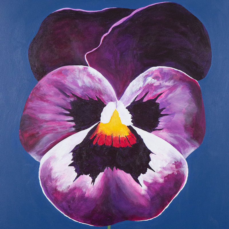CHARLES PACHTER "PURPLE PANSY" ACRYLIC ON CANVAS, 2021
