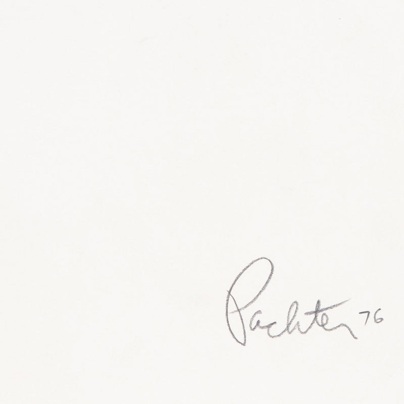 Charles Pachter, Canadian Art, "Queen on Moose"  Canada, 1976  Pencil on paper  Signed and dated by the artist  23.25"H 12.5"W (work)  Very good condition.