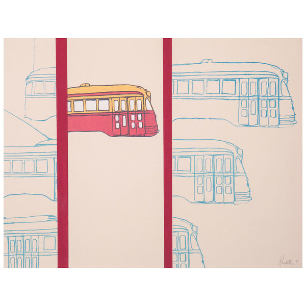 1971 lithograph by Canadian artist Charles Pachter. Pop art featuring Toronto TTC streetcar.