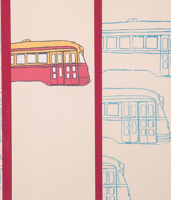 1971 lithograph by Canadian artist Charles Pachter. Pop art featuring Toronto TTC streetcar.