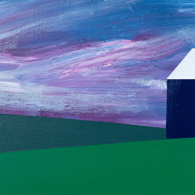 Charles Pachter, Violet Sunset Barn, Oil on Acrylic, 2020, Caviar20 