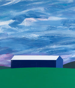Charles Pachter, Violet Sunset Barn, Oil on Acrylic, 2020, Caviar20 