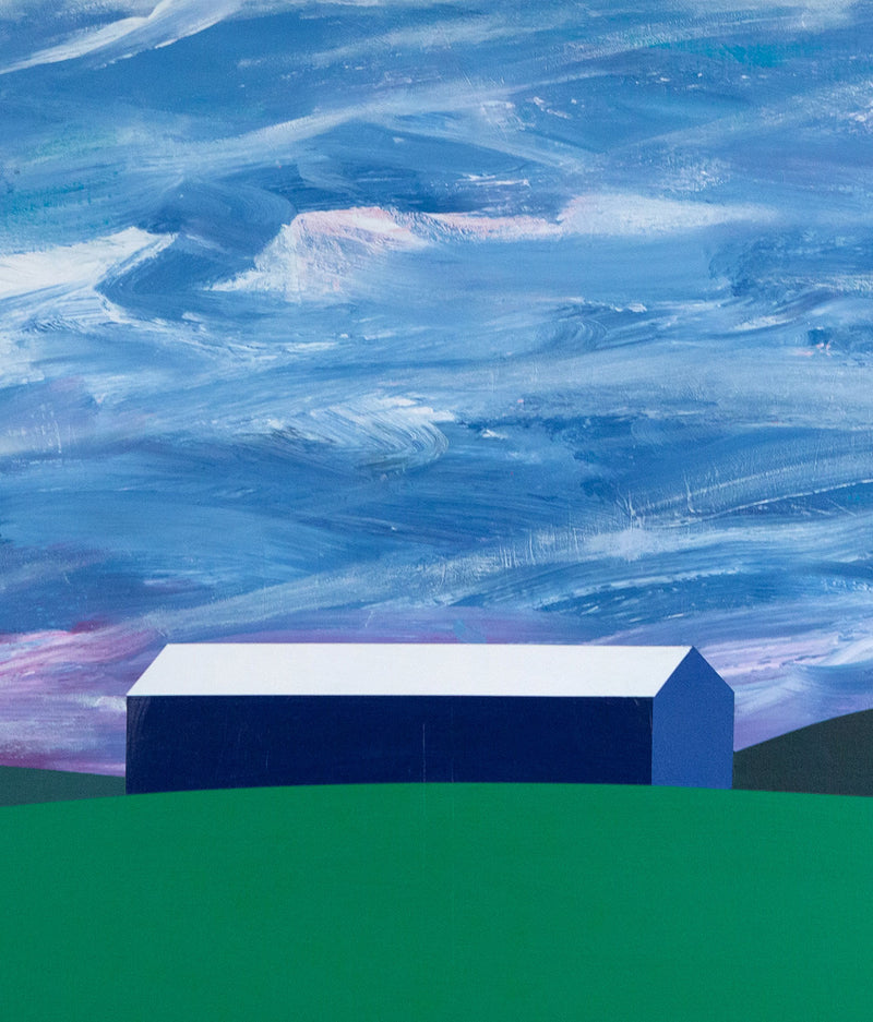 Charles Pachter, Violet Sunset Barn, Oil on Acrylic, 2020, Caviar20 