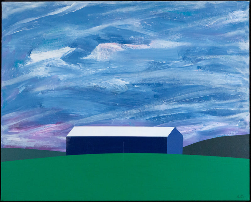 Charles Pachter, Violet Sunset Barn, Oil on Acrylic, 2020, Caviar20 