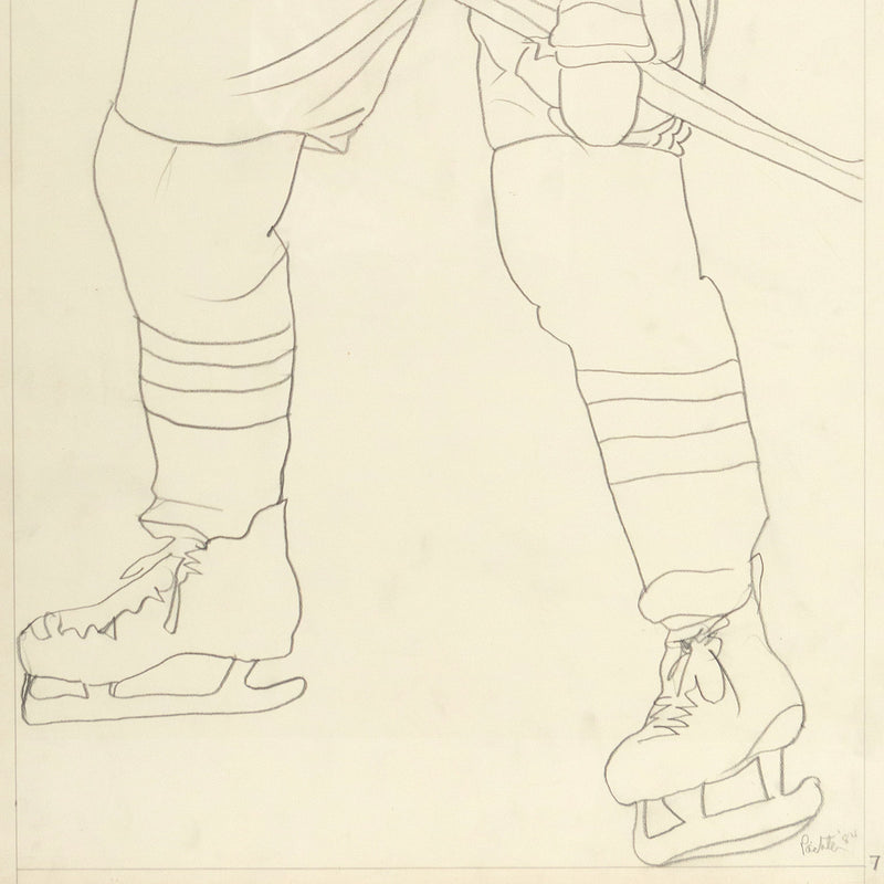 Charles Pachter, Hockey Knights, Canada, 1984, drawing, pencil on paper