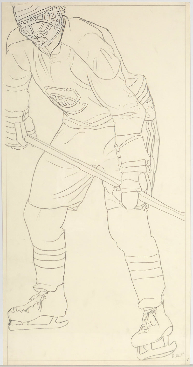 Charles Pachter, Hockey Knights, Canada, 1984, drawing, pencil on paper