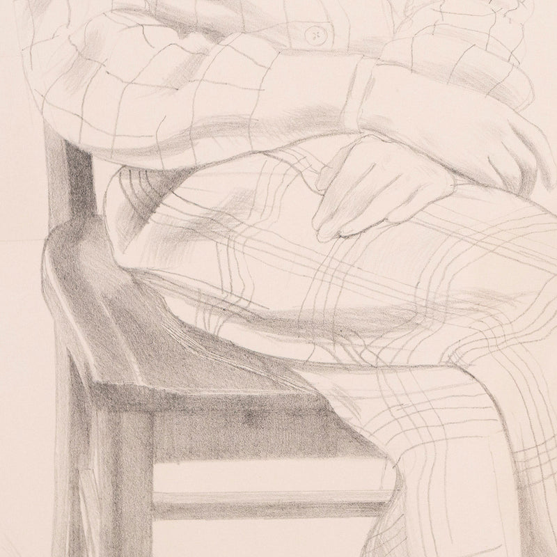 David Hockney, "Yves-Marie Hervé",  London, 1974.  Lithograph on Arches paper. Artist proof. David Hockney seated portrait.