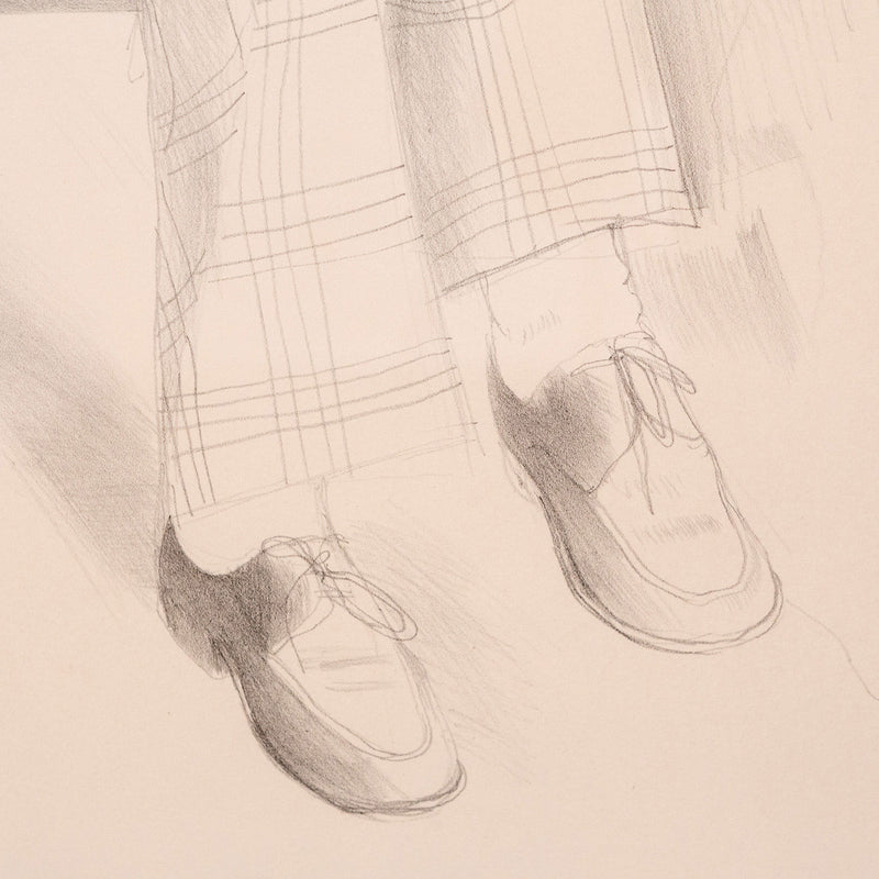 David Hockney, "Yves-Marie Hervé",  London, 1974.  Lithograph on Arches paper. Artist proof. David Hockney seated portrait.