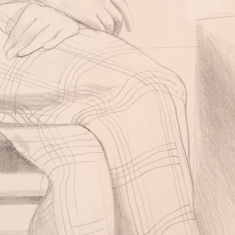 David Hockney, "Yves-Marie Hervé",  London, 1974.  Lithograph on Arches paper. Artist proof. David Hockney seated portrait.