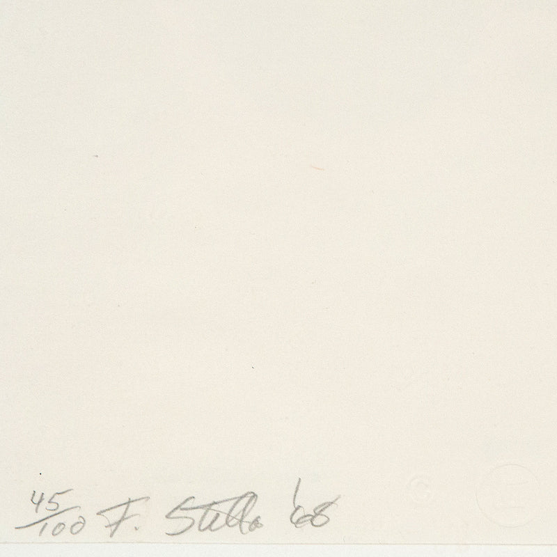 Frank Stella, Empress of India II, Lithograph, 1968, Caviar20 prints, Frank Stella prints, closeup showing artist signature and numbering