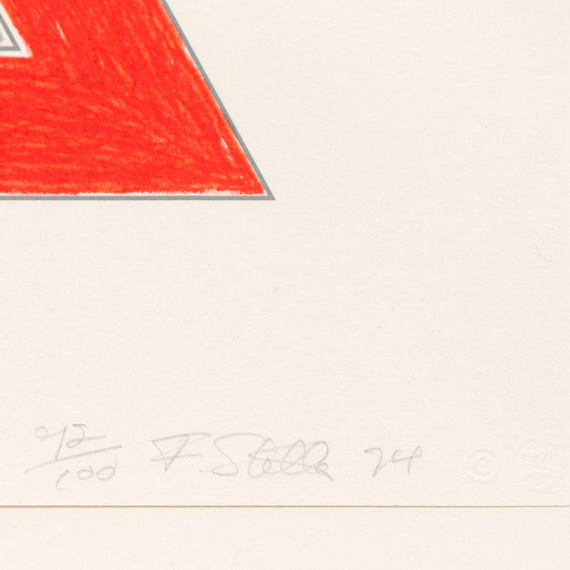 Caviar20 Frank Stella Eccentric Polygons Sanbornville Screenprint 1974, closeup showing artist signature and work number