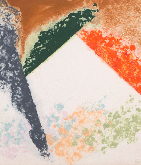 Friedel Dzubas, Autumn Check, Monotype on Cast Pulp Paper, 1981, Caviar20, Lyrical Abstraction, Color Field Movement