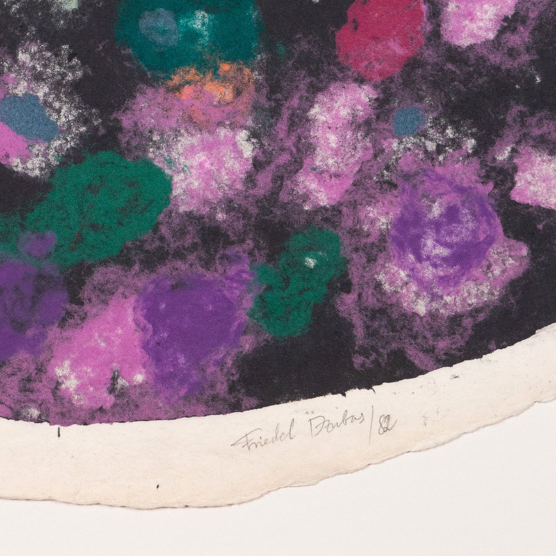 Friedel Dzubas, Tondo, Monotype, 1982, Caviar20 prints, close up showing artist signature
