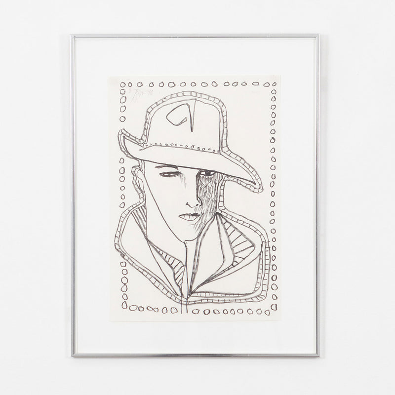 Harold Town, "Rudolph Valentino"  Canada, 1970  Black and white lithograph  From an edition of 50  Signed and dated by artist, top left.  20"H 13.75"W (work)  26.25"H 20.25"W (framed)  Very good condition.   Provenance: the Estate of Harold Town