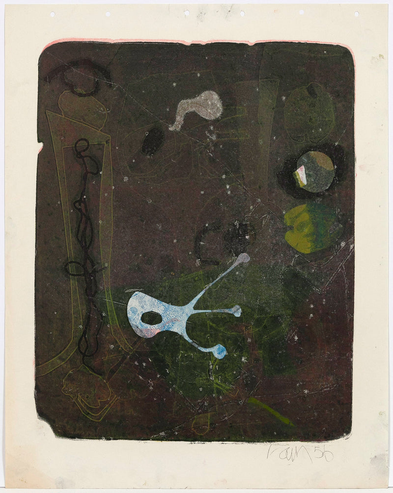 HAROLD TOWN "MAROON LAGOON" SINGLE AUTOGRAPHIC PRINT, 1956