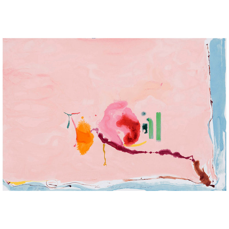 Original Helen Frankenthaler Art available for sale, “Flirt"  USA, 1995  Serigraph  Titled and numbered AP by the artist (along with various notations)   Signed in the plate  39.5”W 30”H (work)  33.5"H 46.25"W (framed)  Excellent condition  Minor wear to frame  Printed at Brand X Editions, New York  Published by Lincoln Center for the Performing Arts, New York