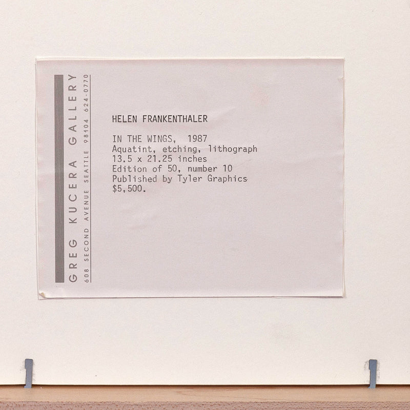 HELEN FRANKENTHALER "IN THE WINGS", 1987