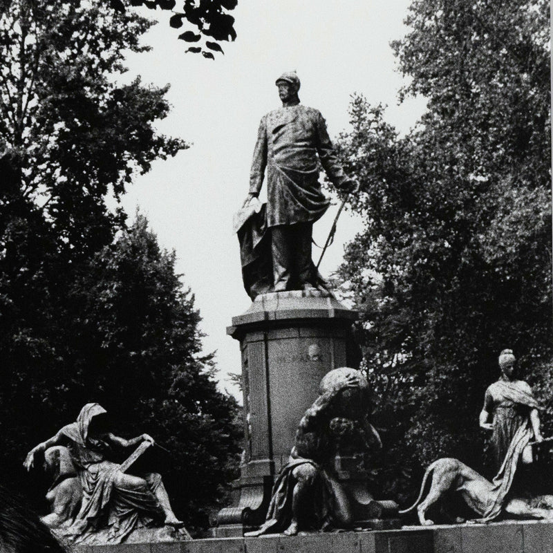 Helmut Newton Young woman and Bismarck Monument Berlin 1979 Vogue