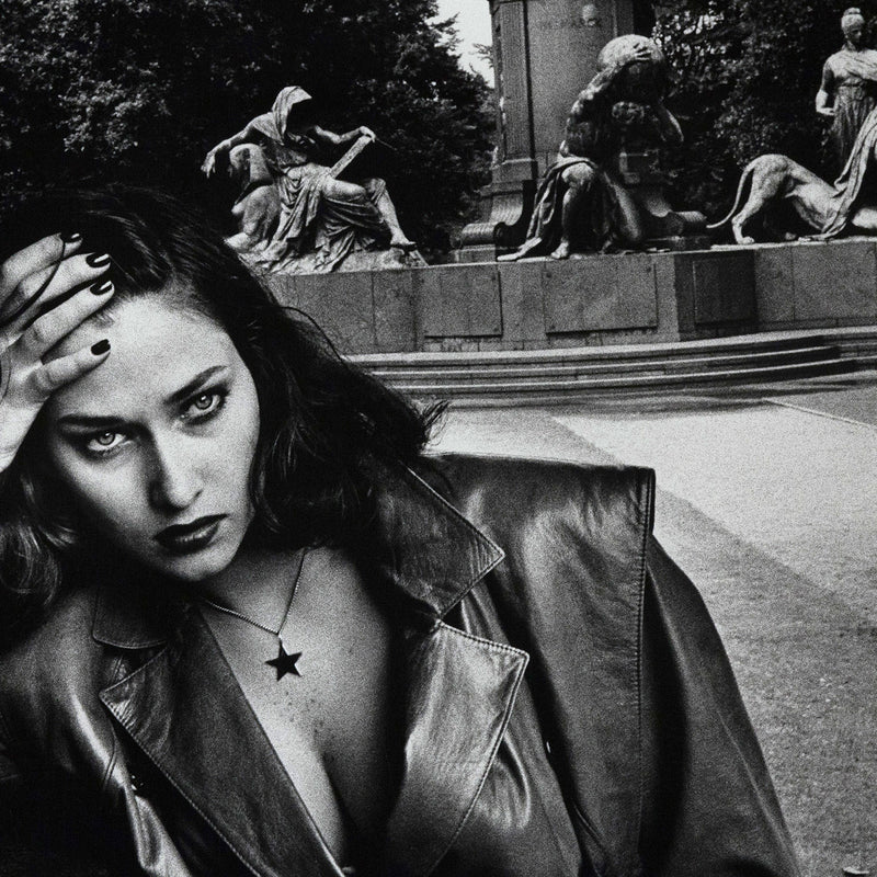 Helmut Newton Young woman and Bismarck Monument Berlin 1979 Vogue
