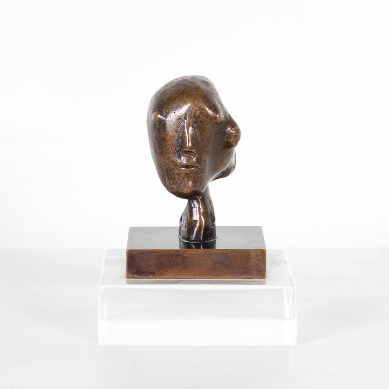 HENRY MOORE "HEAD" BRONZE, 1981