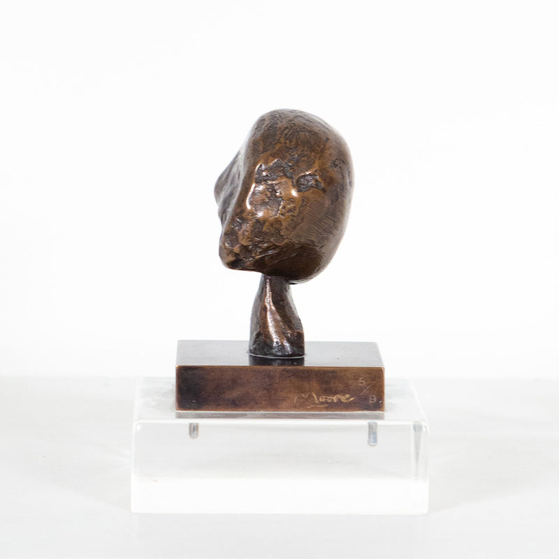 HENRY MOORE "HEAD" BRONZE, 1981