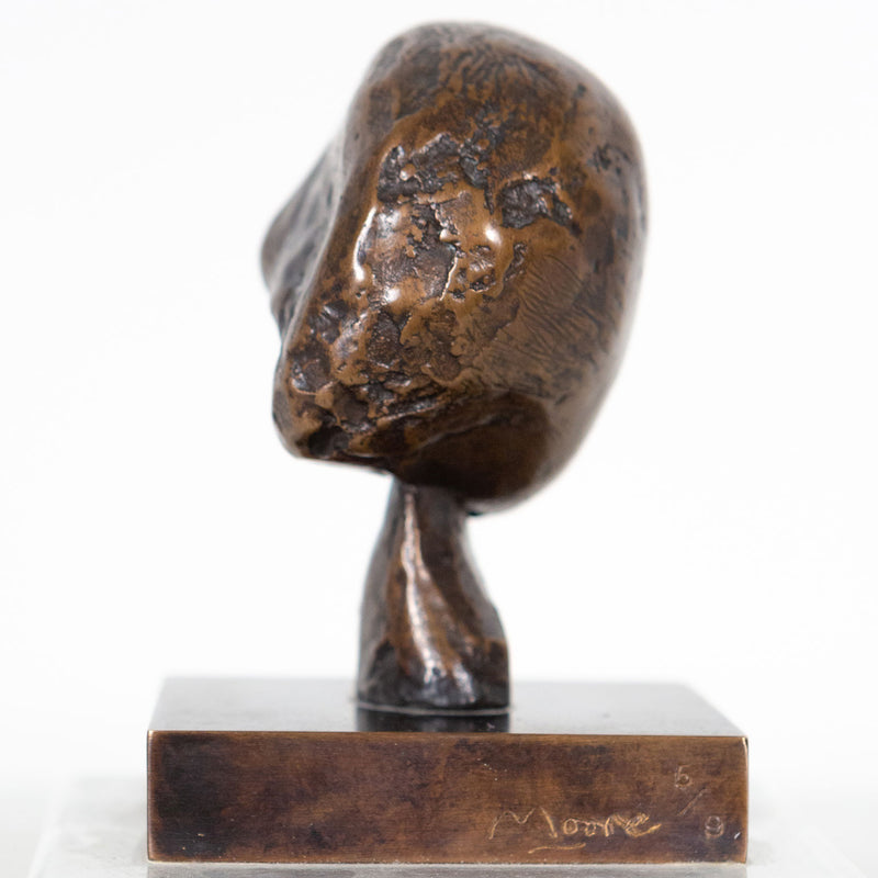 HENRY MOORE "HEAD" BRONZE, 1981